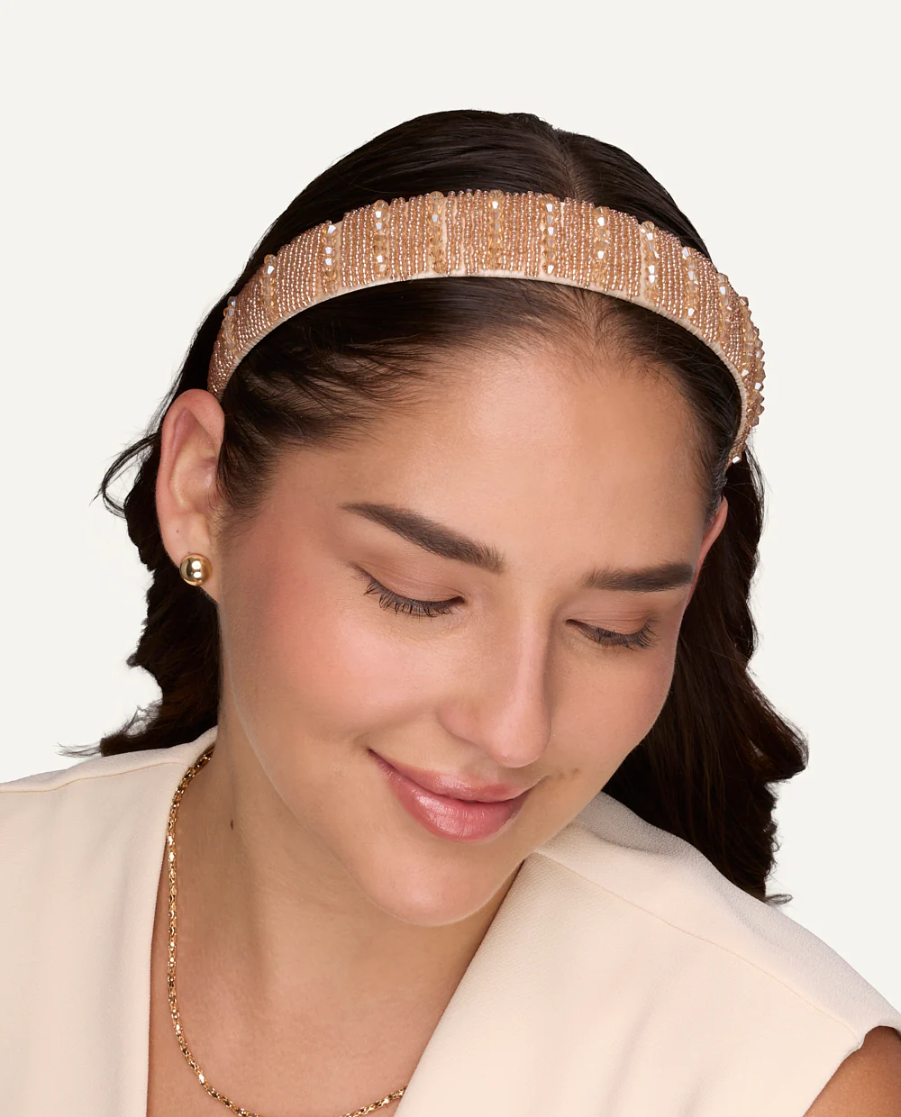 Vincha Moda Shine Beige - Image 2