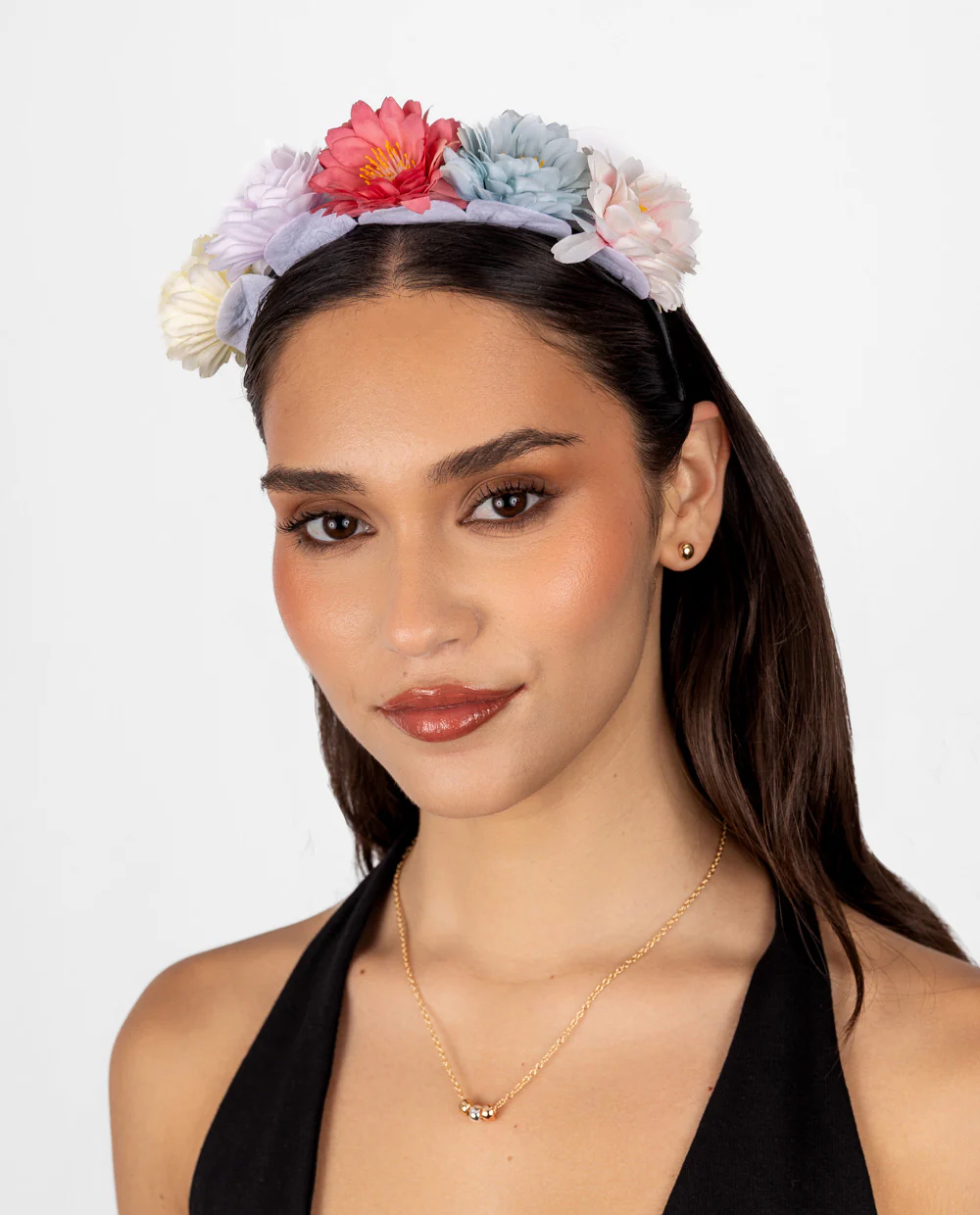 Vincha multicolor con flores - Image 3